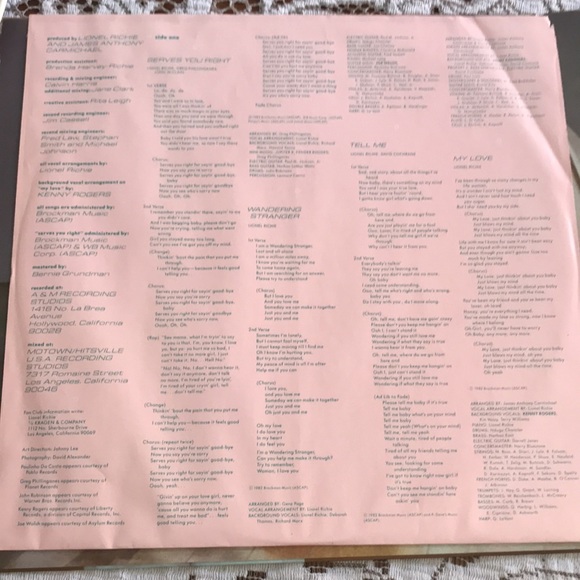 Perfect Condition Lionel Richie Vinyl - Picture 8 of 8